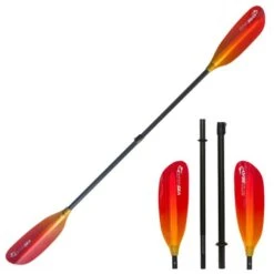 ExtaSea Pro Tour Carbon Vario Doppelpaddel | 220-240cm | 4-teilig | Red-yellow