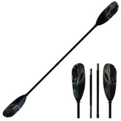 ExtaSea Tour Vario Fiberglas Doppelpaddel | 220-240cm | 4-teilig | Schwarz-grau