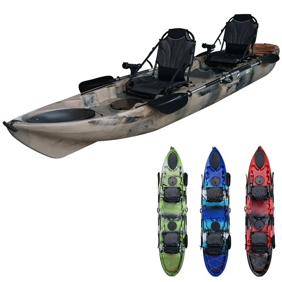 ExtaSea-Yak 385 2/1er Sit On Top Kajak Set + 2 Paddel Und Kajaksitze 1 ExtaSea-Yak 385 2/1er Sit On Top Kajak Set + 2 Paddel Und Kajaksitze